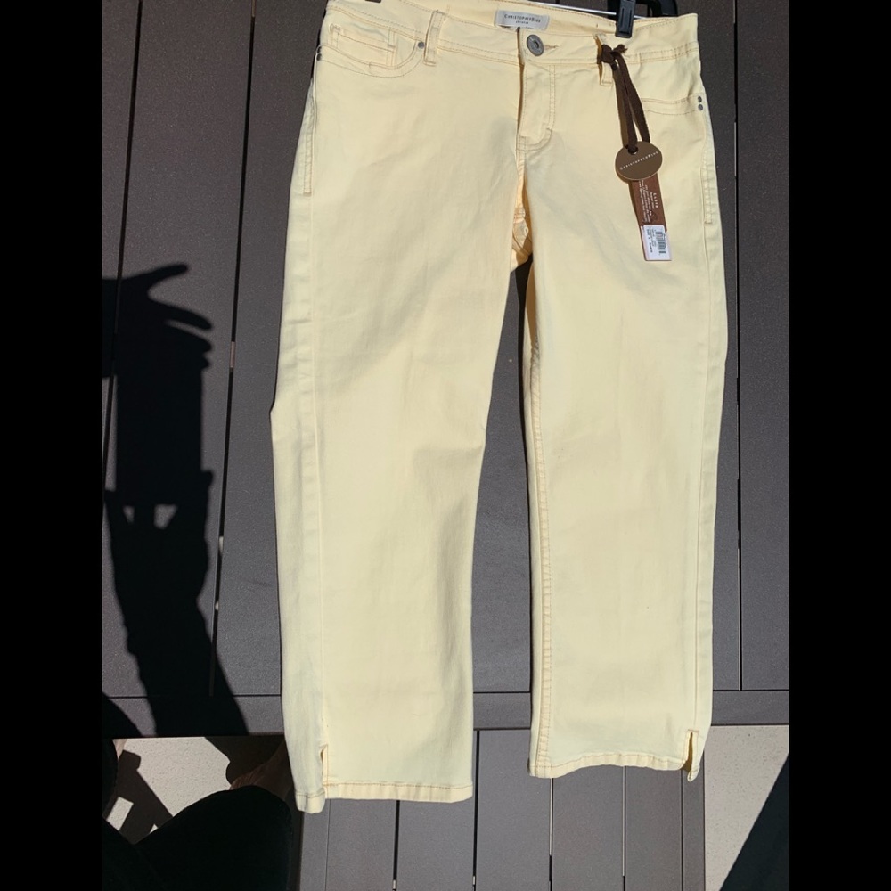 NWT Christopher Blue Crop Pants Size 4